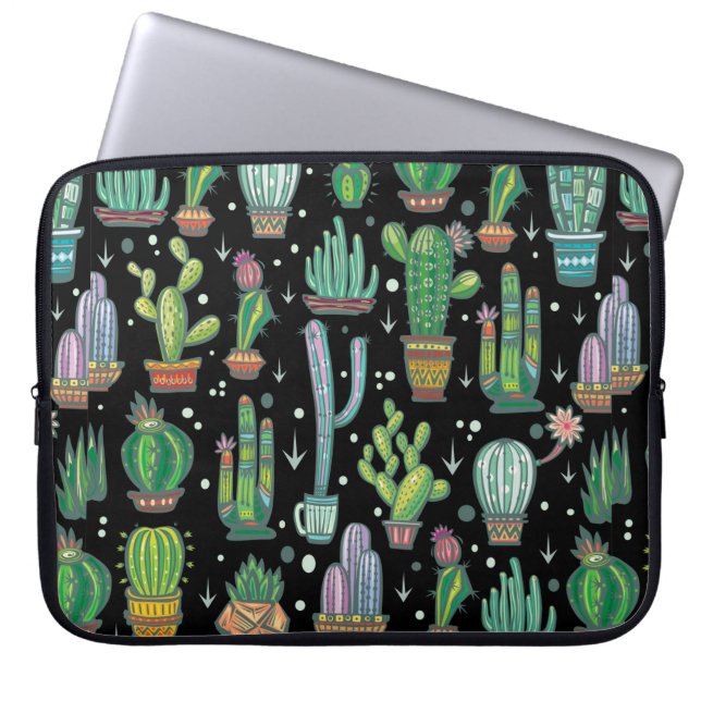 Naadloos patroon met schattige kisten laptop sleeve (Voorkant)