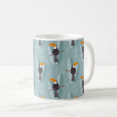 Naadloos patroon met schattige oerwouden papegaai koffiemok (Voorkant rechts)