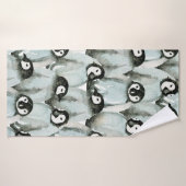 Naadloos patroon met schattige pinguïns badhanddoek (Badhanddoek)