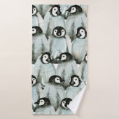 Naadloos patroon met schattige pinguïns badhanddoek (Badhanddoek)