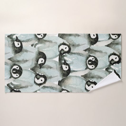 Naadloos patroon met schattige pinguïns badhanddoek (Badhanddoek)