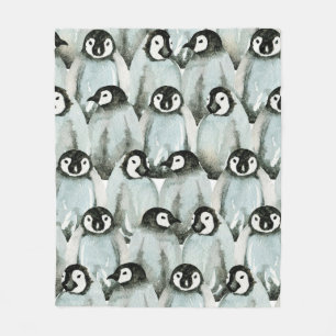 Naadloos patroon met schattige pinguïns fleece deken