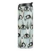 Naadloos patroon met schattige pinguïns thermosbeker (Gedraaid links)