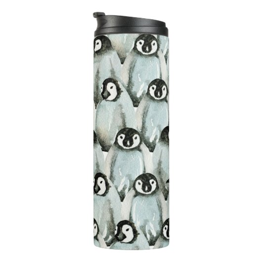 Naadloos patroon met schattige pinguïns thermosbeker (Geroteerd rechts)