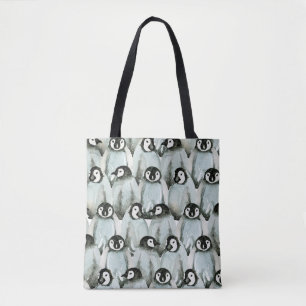 Naadloos patroon met schattige pinguïns tote bag