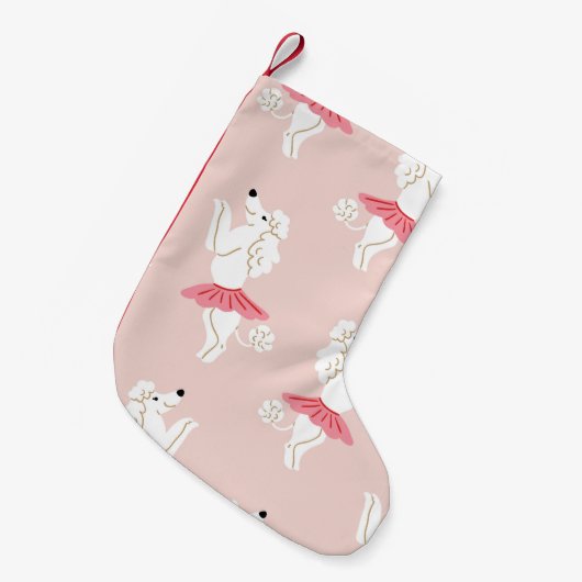 Naadloos patroon met schattige poodle-honden in sc kleine kerstsok (Voorkant (Hangend))