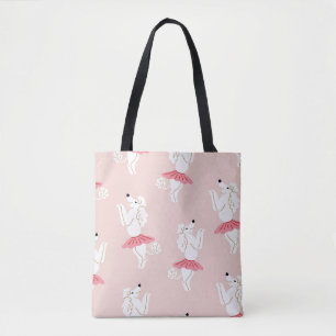 Naadloos patroon met schattige poodle-honden in sc tote bag