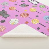 Naadloos patroon met schattige roze dieren sherpa deken (3/4)