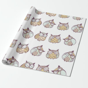 naadloos patroon met schattige uil cadeaupapier