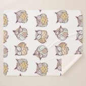  naadloos patroon met schattige uil sherpa deken (Voorkant (horizontaal))