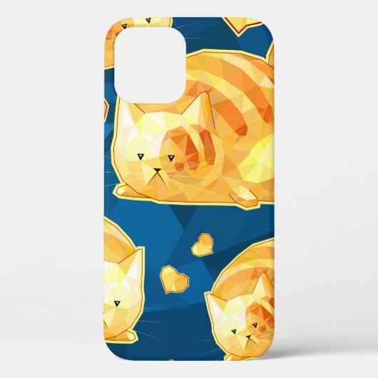 Naadloos patroon met schattige veelhoekige cartoon Case-Mate iPhone case (Achterkant)