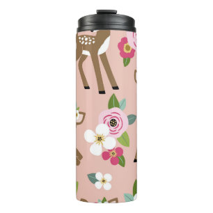 Naadloos  patroon met schattige vintage op zijn ko thermosbeker