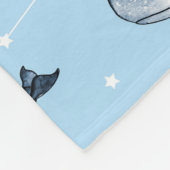 Naadloos patroon met schattige walvissen en sterre fleece deken (Hoek)