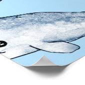 Naadloos patroon met schattige walvissen en sterre poster (Hoek)