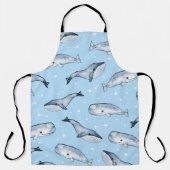 Naadloos patroon met schattige walvissen en sterre schort (Voorkant)