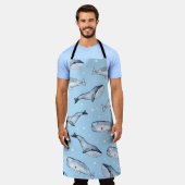 Naadloos patroon met schattige walvissen en sterre schort (Gedragen)