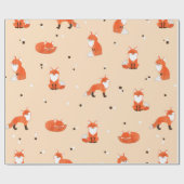 Naadloos patroon met schattige waterverf vossen. V Cadeaupapier (Vlak)