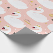 Naadloos patroon met schattige witte zwanen. Alle Cadeaupapier (Hoek)