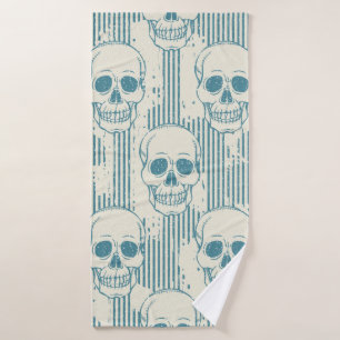 Naadloos patroon met schedel. Freehand-tekening Badhanddoek