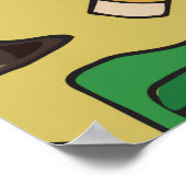 Naadloos patroon met schoolbenodigdheden op een ge poster (Hoek)