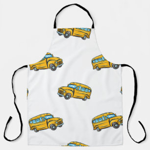  naadloos patroon met schoolbus, scho schort