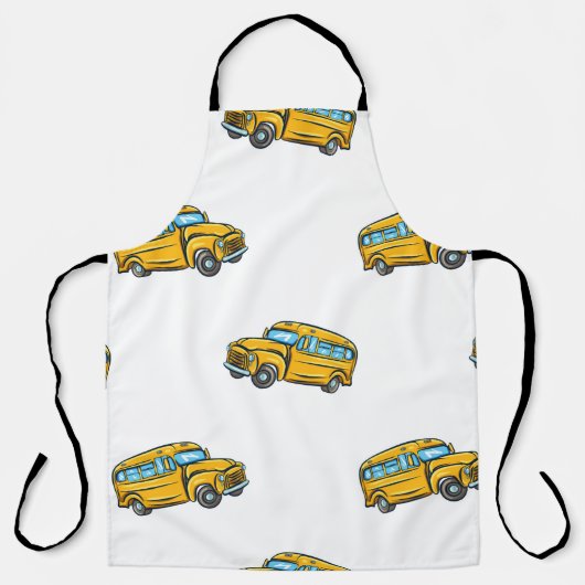  naadloos patroon met schoolbus, scho schort (Voorkant)