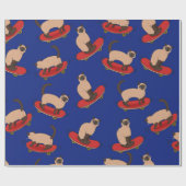 Naadloos patroon met siamese katten op skateboards cadeaupapier (Vlak)