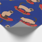 Naadloos patroon met siamese katten op skateboards cadeaupapier (Hoek)