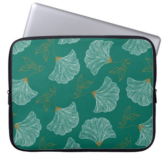Naadloos patroon met sierbloemen laptop sleeve