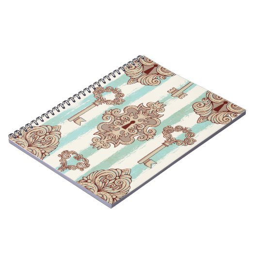 Naadloos patroon met sleutels en sloten. Vrij Notitieboek (Linkerzijde)