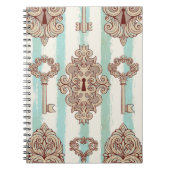 Naadloos patroon met sleutels en sloten. Vrij Notitieboek (Voorkant)