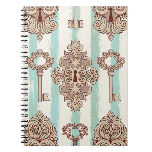 Naadloos patroon met sleutels en sloten. Vrij Notitieboek (Voorkant)