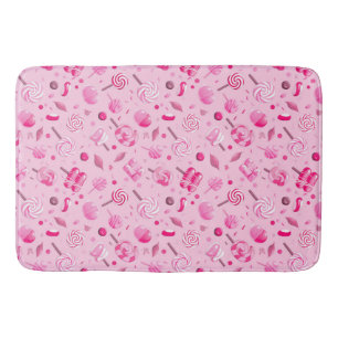 Naadloos patroon met snoepjes, lolly's, blauw rug badmat