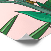 Naadloos patroon met tropisch blad, bloemen en f poster (Hoek)