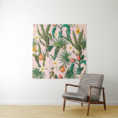 Naadloos patroon met tropisch blad, bloemen en f wandkleed (In situ)