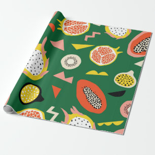 Naadloos patroon met tropisch fruit cadeaupapier