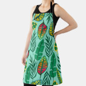 Naadloos patroon met tropische bladeren. Gouache Schort (Insitu)