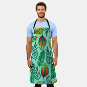 Naadloos patroon met tropische bladeren. Gouache Schort (Gedragen)