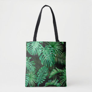 Naadloos patroon met tropische bladeren op een don tote bag