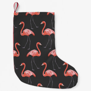 Naadloos patroon met tropische vogels en roze flam kleine kerstsok