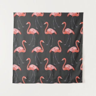 Naadloos patroon met tropische vogels en roze flam wandkleed