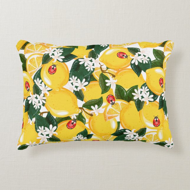 Naadloos patroon met tropische zomercitroenvruchte accent kussen (Voorkant)