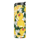 Naadloos patroon met tropische zomercitroenvruchte thermosbeker (Gedraaid links)