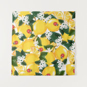 Naadloos patroon met tropische zomercitroenvruchte wandkleed (Voorkant (horizontaal))