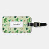 Naadloos patroon met tuingereedschap bagagelabel (Voorkant horizontaal)