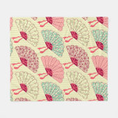 Naadloos patroon met ventilatoren. fleece deken (Voorkant (Horizontaal))