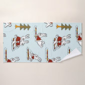 Naadloos patroon met verschillende konijnen op de badhanddoek (Badhanddoek)