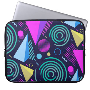 Naadloos patroon met verschillende soorten geometr laptop sleeve