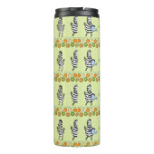 Naadloos patroon met verschillende zebra's en vers thermosbeker (Achterkant)