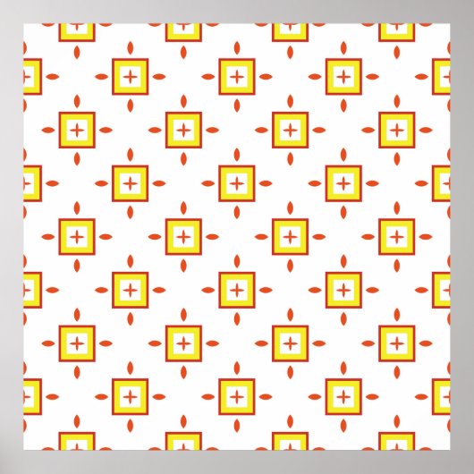 Naadloos patroon met vierkanten Abstracte achtergr Poster (Voorkant)